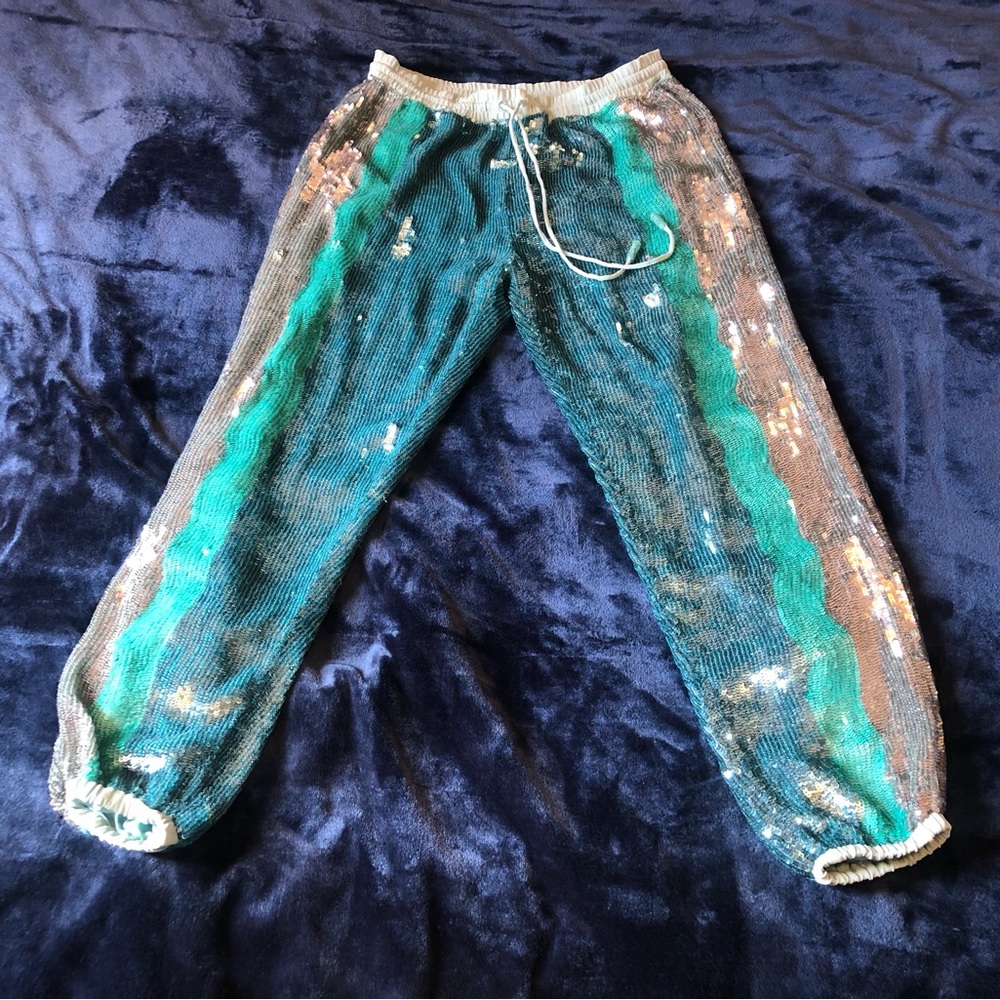 Retrofete sequin jogger pant XS beautiful
